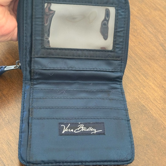 Vera Bradley Blue Paisley Quilted Zip Wallet Wristlet - Picture 6 of 7